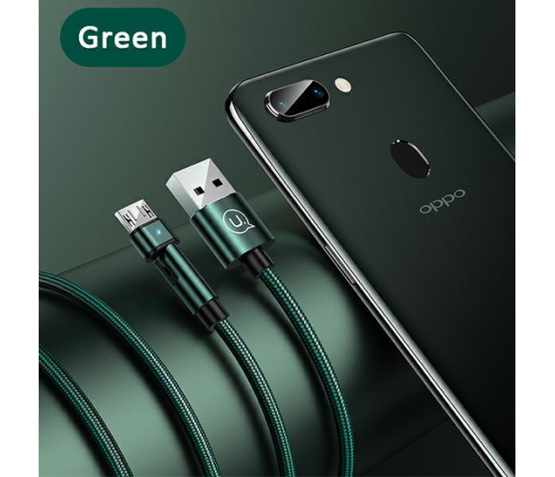 USAMS Kabel pleciony obrotowy U60 2A microUSB zielony - 1569074 - zdjęcie 10